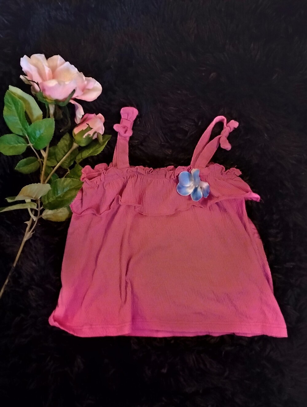 Baby Starters Pink Tank Top with Floral Accent (18m)